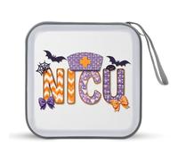 Jubonexis Preppy Nurse Cap NICU Purple Bow CD Case DVD Storage Case Portable for Car Home Travel