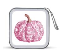 Jubonexis Pumpkin in Pastel Pink CD Case DVD Storage Case Portable for Car Home Travel