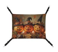 Jubonexis Pumpkins Witch Hats Candles Autumn Leaves Breathable Pet Hammock with Adjustable Straps Reversible Cat Hanging Bed Dog Mats