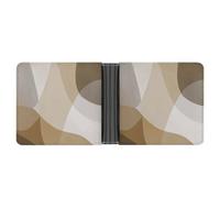 Jubonexis Pure Abstract Organic Forms Warm Beige Soft PU Leather Bifold Wallet, Coin Purse Credit Pass Case, Durable Card-Holder Slim Billfold for Men Woman Money Storage