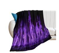 Jubonexis Purple Flame Anti Pilling Throw Blankets Cozy Durable Blanket for Bedroom Living Rooms Couch Sofa Bed 50"x60"