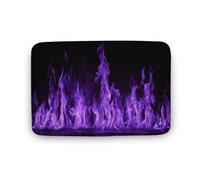 Jubonexis Purple Flame Bathroom Door Rug Mat, Extra Soft Coral Velvet Floor Mat, Rapid Water Absorption Non Slip Comfortable Bath Rugs Mats 15.7"x23.6"
