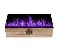 Jubonexis Purple Flame Wooden Storage Box with Hinged Lid And Front Clasp Large Keepsake Box