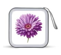Jubonexis Purple Gerbera Flower CD Case DVD Storage Case Portable