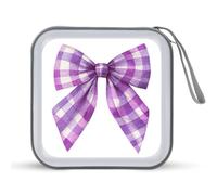 Jubonexis Purple Ribbon Bow CD Case DVD Storage Case Portable for Car Home Travel
