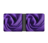 Jubonexis Purple Solid Color Cloth Pattern Soft PU Leather Bifold Wallet, Coin Purse Credit Pass Case, Durable Card-Holder Slim Billfold for Men Woman Money Storage