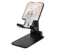 Jubonexis Rabbit with A Pale Green Silk Bow Tie Cell Phone Stand Foldable Adjustable Phone Stand for Desk
