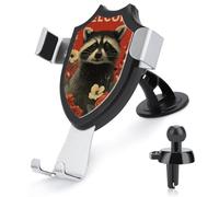Jubonexis Raccoon with Flowers on Its Head Car Phone Holder Mount Triangle Clip Base Air Vent Cell Phone Car Mount Automotive Accessories for 4-6 Inches Cell Smartphones