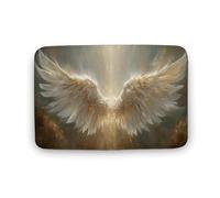Jubonexis Radiant Guardian Angel Wings with Golden Light Bathroom Door Rug Mat, Extra Soft Coral Velvet Floor Mat, Rapid Water Absorption Non Slip Comfortable Bath Rugs Mats 15.7"x23.6"
