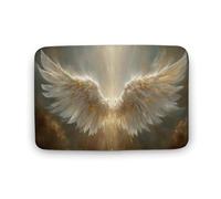 Jubonexis Radiant Guardian Angel Wings with Golden Light Bathroom Door Rug Mat, Extra Soft Coral Velvet Floor Mat, Rapid Water Absorption Non Slip Comfortable Bath Rugs Mats 19.7"x31.5"