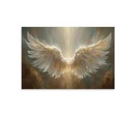Jubonexis Radiant Guardian Angel Wings with Golden Light Wall Art Poster Canvas Print Painting Aesthetic Picture for Living Room Farmhouse Decor 12x18inch(30x45cm)