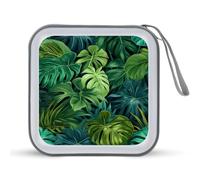 Jubonexis Rainforest Plants Monstera Tropical CD Case DVD Storage Case Portable