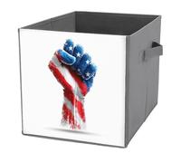 Jubonexis Raised Fist Cube Storage Bins Storage Cubes Foldable Decorative Fabric Storage Baskets Home Organizers with Handles for Shelves,Closet, 27x27 CM
