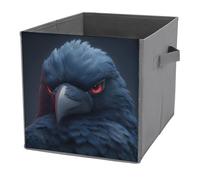 Jubonexis Raven with Red Eyes Cube Storage Bins Storage Cubes Foldable Decorative Fabric Storage Baskets Home Organizers with Handles for Shelves,Closet, 27x27 CM