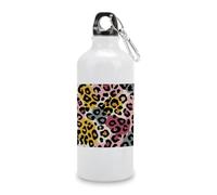 Jubonexis Red Brown Leopard Print Abstract Travel Aluminum Water Bottle, Sport Bottle with Twist Cap Buckle for Men Women Camping Hiking 600ml