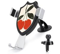 Jubonexis Red Cherries Minimalist Boho Car Phone Holder Mount Triangle Clip Base Air Vent Cell Phone Car Mount Automotive Accessories for 4-6 Inches Cell Smartphones