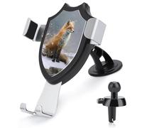 Jubonexis Red Fox Sits by The River Car Phone Holder Mount Triangle Clip Base Air Vent Cell Phone Car Mount Automotive Accessories for 4-6 Inches Cell Smartphones