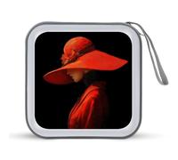 Jubonexis Red Hat Girl CD Case DVD Storage Case Portable for Car Home Travel