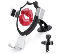 Jubonexis Red Kiss Lipstick Stains Car Phone Holder Mount Triangle Clip Base Air Vent Cell Phone Car Mount Automotive Accessories for 4-6 Inches Cell Smartphones