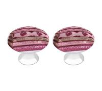 Jubonexis Red Pink Coquette Sequins Book Stack Round Drawer Cabinet Knobs Handles with Screws,2 Pcs, Drawer Dresser Knob Pulls Decor for Wardrobe Cupboard Home Office Kitchen
