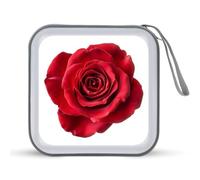 Jubonexis Red Rose Flower CD Case DVD Storage Case Portable for Car Home Travel