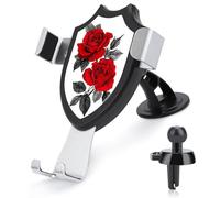 Jubonexis Red Roses Drawing Black Lines Car Phone Holder Mount Triangle Clip Base Air Vent Cell Phone Car Mount Automotive Accessories for 4-6 Inches Cell Smartphones