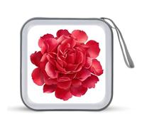 Jubonexis Red Roses Watercolor CD Case DVD Storage Case Portable for Car Home Travel