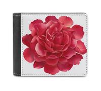 Jubonexis Red Roses Watercolor Soft PU Leather Bifold Wallet, Coin Purse Credit Pass Case, Durable Card-Holder Slim Billfold for Men Woman Money Storage