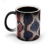 Jubonexis Red White and Blue Snake Skin Print Color Changing Mugs Heat Changing Ceramic Coffee Mug Novelty Funny Tea Water Cup 11OZ