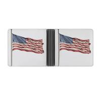 Jubonexis Red White Blue American Flag Soft PU Leather Bifold Wallet, Coin Purse Credit Pass Case, Durable Card-Holder Slim Billfold for Men Woman Money Storage