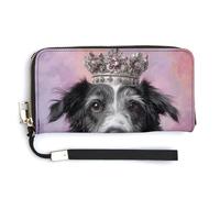 Jubonexis Renaissance Queen Dog PU Leather Clutch Long Bifold Wallet, Coin Purse Credit Pass Case, Durable Card-Holder Money Storage for Women Men