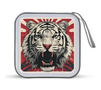 Jubonexis Retro Tiger CD Case DVD Storage Case Portable for Car Home Travel