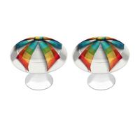 Jubonexis Ribbon Bow Watercolor Round Drawer Cabinet Knobs Handles with Screws,2 Pcs, Drawer Dresser Knob Pulls Decor for Wardrobe Cupboard Home Office Kitchen