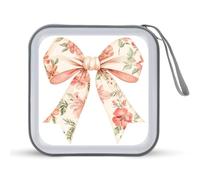 Jubonexis Ribbon Florals Chinoiserie Pattern CD Case DVD Storage Case Portable for Car Home Travel