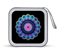 Jubonexis Ripple Mandala Neon Pastel Waves CD Case DVD Storage Case Portable for Car Home Travel