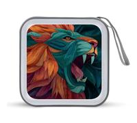 Jubonexis Roaring Lion’s Head CD Case DVD Storage Case Portable for Car Home Travel