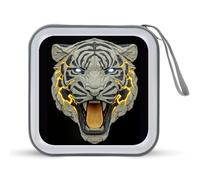 Jubonexis Roaring Tiger Futuristic Tech Aesthetics CD Case DVD Storage Case Portable