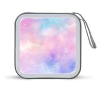 Jubonexis Romantic Fantasy Pastel Color Small Stars Sparkling Light CD Case DVD Storage Case Portable for Car Home Travel
