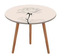 Jubonexis Rose Black And White Simple Lines Round Tablecloth,Waterproof Elastic Fitted Table Covers for Picnic Camping Dining 50 Inch