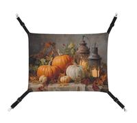 Jubonexis Rustic Autumn Pumpkins Candles Vintage Lanterns Breathable Pet Hammock with Adjustable Straps Reversible Cat Hanging Bed Dog Mats