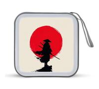 Jubonexis Samurai Red Sun Minimalist CD Case DVD Storage Case Portable for Car Home Travel