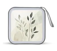 Jubonexis Sand Sage Green Cream Organic Shapes CD Case DVD Storage Case Portable