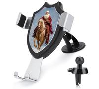 Jubonexis Santa Claus Riding on Horseback Car Phone Holder Mount Triangle Clip Base Air Vent Cell Phone Car Mount Automotive Accessories for 4-6 Inches Cell Smartphones