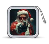 Jubonexis Santa Claus Spy CD Case DVD Storage Case Portable for Car Home Travel