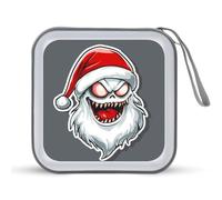 Jubonexis Scary Ghost in A Santa Hat CD Case DVD Storage Case Portable for Car Home Travel
