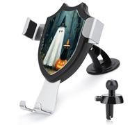 Jubonexis Scary Halloween Gothic Ghost Witch Hat Car Phone Holder Mount Triangle Clip Base Air Vent Cell Phone Car Mount Automotive Accessories for 4-6 Inches Cell Smartphones