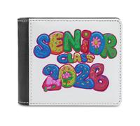 Jubonexis Senior Class of 2026 Soft PU Leather Bifold Wallet, Coin Purse Credit Pass Case, Durable Card-Holder Slim Billfold for Men Woman Money Storage