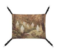 Jubonexis Several Cute White Ghosts in An Autumn Forest Breathable Pet Hammock with Adjustable Straps Reversible Cat Hanging Bed Dog Mats
