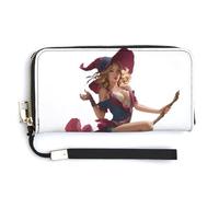 Jubonexis Sexy Pretty Witch Flying on The Broom PU Leather Clutch Long Bifold Wallet, Coin Purse Credit Pass Case, Durable Card-Holder Money Storage for Women Men
