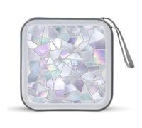 Jubonexis Shattered Mirror Ice Texture CD Case DVD Storage Case Portable for Car Home Travel